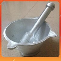 Bộ chày cối gang đúc nguyên khối- Hàng đẹp loại 1- size 18 cm, nặng 1 kg