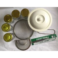 Bộ chế biến tổ yến Thố, Ray inox, nhíp inox, khuôn inox và 5 hũ 70ml