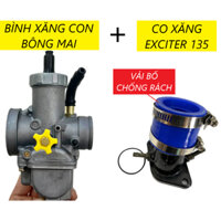 Bộ Chế Hòa Khí : Bông Mai Họng 28 Gắn Dream, Wave, Sirius , Exciter 135 + cao su chống rách