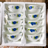 BỘ CHÉN 10 CÁI BẰNG SỨ IN HOA VĂN CAO CẤP CỰC ĐẸP