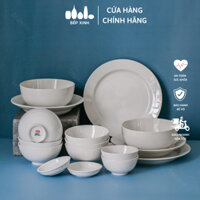 Bộ chén dĩa 16 món trắng trơn - Sứ Hảo Cảnh - HCB16