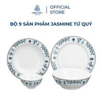 Bộ Chén Dĩa, Bát Đĩa Minh Long 09 Sản Phẩm Jasmine Tứ Quý