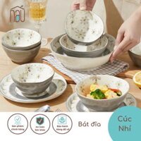 Bộ Chén đĩa bát Sứ hoa Cúc Nhí thiết kế nhẹ nhàng sang trọng, sắm về nhà mới, quà Tân Gia - Nhà của Nâu - Chấm 8.5cm