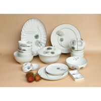 Bộ chén đĩa Bát Tràng hàng nghệ nhân vẽ tay