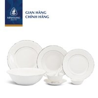 Bộ Chén Dĩa, Bộ Bát Dĩa Sứ Cao Cấp Minh Long 32 Sản Phẩm - Đài Các - Chỉ Bạch Kim