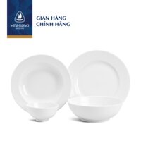 Bộ Chén Dĩa, Bộ Bát Dĩa Sứ Minh Long - Jasmine Trắng