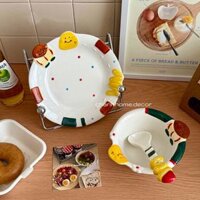 Bộ Chén Đĩa Cốc sứ nhiều hoạ tiết nổi dễ thương, chén tô ăn cơm ngũ cốc, dĩa salad mì ý, cốc sứ uống nước |Chanhhomedecor|