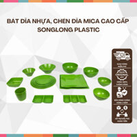 Bộ chén đĩa nhựa, bộ bát đĩa mica 24 món, set bát đĩa quốc dân chất liệu nhựa siêu bền, an toàn cho sức khỏe.