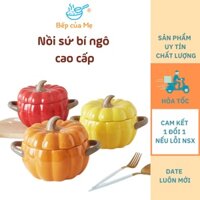 Bộ chén dĩa sứ Bát ăn cơm Đĩa sứ cao cấp Tô hình quả bí siêu to 1600ml đựng đồ ăn cực xinh yêu, Shop Bếp Của Mẹ