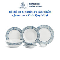 Bộ chén dĩa sứ Minh Long 6 người 24 sản phẩm -  Jasmine Vinh Quy Nhạt dùng cho gia đình, sứ đẹp cao cấp dùng đãi khách,