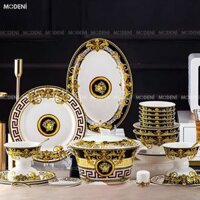 Bộ Chén Đĩa Sứ Xương Cao Cấp Regalia – Họa Tiết Baroque Hoàng Kim Quyền Quý, Biểu Tượng Đẳng Cấp Của Bàn Tiệc Sang Trọng