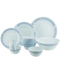 Bộ chén đĩa thủy tinh Diva Ivory Royal Arch 12 món (La Opala)