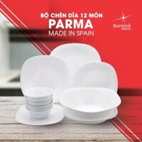 Bộ chén đĩa thủy tinh opal 12 món PARMA bền gấp 3 lần thủy tinh thường [TÂY BAN NHA]