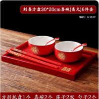 BỘ CHÉN ĐŨA MUỖNG SỨ SONG HỶ LỄ CƯỚI