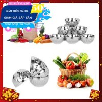 Bộ Chén Inox 10 Cái Với 2 Lớp Chống Nóng Cao Cấp