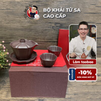 Bộ Chén Khải Tử Sa 3 Món Chén Khải Pha Trà Chén Uống Trà Thưởng Trà Cao Cấp Lamtaobao