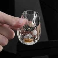 Bộ chén rượu pha lê mắt trâu vàng 24k