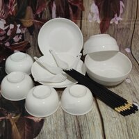 bộ chén tô dĩa sứ trắng - bộ chén tô dĩa sứ