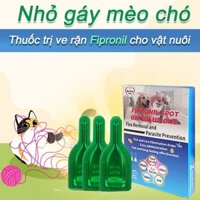 Bọ Chét Fipronil Spot On Cho Mèo Chó (1 hộp/3 ống) - Phòng Ngừa và Loại Trừ Ve Rận Cho Vật Cưng