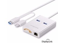 BỘ CHIA 2 CỔNG USB 3.0 - USB SANG VGA RJ45 LAN GIGABIT UGREEN 40242