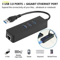 Bộ Chia 3 Cổng USB 3.0 Gigabit Ethernet Lan RJ45 Sang 1000Mbps br