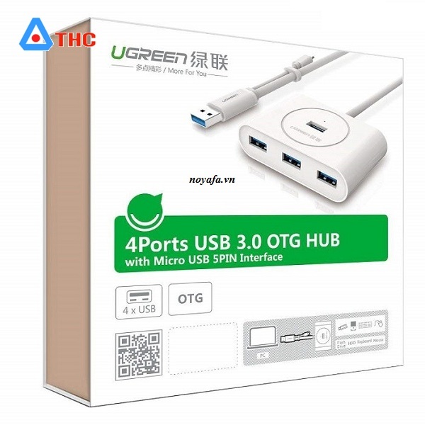 Bộ chia 4 cổng USB 3.0 tích hợp OTG Ugreen 20284