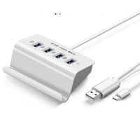Bộ chia 4 Cổng USB OTG HUB Chuẩn Type-C Kiêm Giá Đỡ Kết Nối Điện Thoại Với Chuột Và Bàn Phím Chơi Game Mobile - Hàng Chính Hãng - Otg Type-c