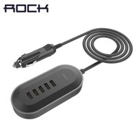 Bộ chia 5 cổng sạc pin điện thoại trên ô tô hiệu Rock chính hãng