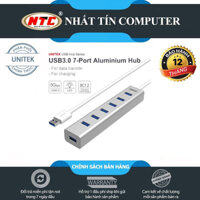 Bộ chia 7 cổng USB 3.0 Unitek Y-3090 tích hợp chức năng hub sạc (Đen) - Hãng phân phối chính thức