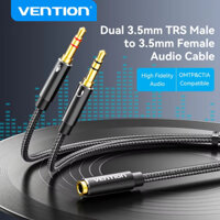 Bộ chia âm thanh Vention Bộ chuyển đổi Hoofdtelelefoon 3.5Mm Aux Kabel Voor Máy tính 1 Vrouw Naar 2 Mannelijke Microfoon Y Bộ chia Tai nghe Naar Pc Adapter