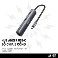 Bộ chia Anker USB C Hub Adapter, 5-in-1 - A8338