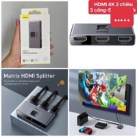 Bộ chia Baseus Matrix HDMI 2in1 2 chiều 4K