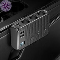 Bộ chia bật lửa thuốc lá ô tô 9 trong 1 với 6 cổng sạc 3 bộ chia đèn thuốc lá Ổ cắm công tắc nguồn độc lập Bộ chuyển đổi đèn thuốc lá Điện áp LED SHOPTTKC9874