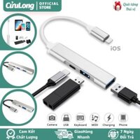 Bộ Chia Cổng Chuyển Lightning Sang USB Kèm Cổng Sạc iPhone OTG Hub docking station kết nối với ngoại vi bàn phím chuột ổ đĩa đàn piano tai nghe camera tay cầm chơi game