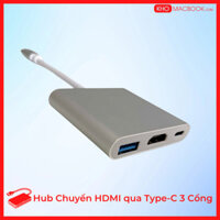 Bộ Chia Cổng HDMI Sang Type-C 3 Cổng ( HDMI, Thunderbolt, USB 3.0 ) Cho Laptop và PC. Hub Chuyển Đổi HDMI Qua Type-C