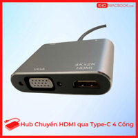 Bộ Chia Cổng HDMI Sang Type-C 4 Cổng ( HDMI, VGA, Thunderbolt, USB 3.0 ) Cho Laptop. Hub Chuyển Đổi HDMI Qua Type-C