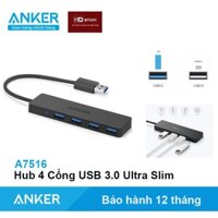 ✁✆▣Bộ chia cổng Hub ANKER USB 3.0 Ultra Slim 4 - A7516 cho Máy Tính Laptop Macbook Tốc độ cao Siêu Mỏng Nhẹ