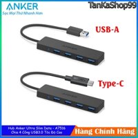 Bộ Chia Cổng Hub USB 3.0 Anker A7516 Ultra Slim - 4 Cổng USB Tốc Độ Cao