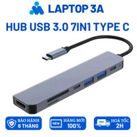 Bộ chia cổng Hub USB type C 3.0 HDMI 7 trong 1, Cổng chuyển đổi HUB type-C USB 3.0 SD TF cho Laptop Surface Mac
