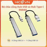 Bộ Chia Cổng Hub USB và Hub Type C 4 Trong 1 Dudao A16 Hợp Kim Nhôm Cao Cấp Tương Thích Các Dòng Máy