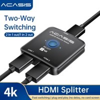 Bộ chia công tắc HDMI ACASIS 4K @ 60hz, Bộ chuyển đổi HDMI 2.0 hai chiều 2 trong 1 Out, Bộ chia HDMI 1 trong 2 Out, Hỗ trợ 4K 3D HDR cho Xbox PS5 / 4 / 3 Trình phát Blu-Ray Fire Stick HDTV Roku