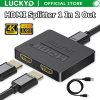Bộ chia công tắc LUCKYD 1x2 tương thích HDMI 4k 60hz 1 trong 2 ra thích hợp cho màn hình kép full HD 1080P 3D Đi kèm với cáp HDMI tốc độ cao tương thích với máy tính xách tay DVD PS4 3 Xbox HDTV