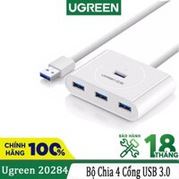 Bô Chia Cổng USB 3.0 4 Cổng Hỗ Trợ OTG Dài 80cm Màu Trắng Ugreen 20284 Cao Cấp