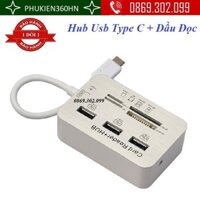 Bộ Chia Cổng Usb 3.0 Kiêm Đầu Đọc Thẻ Đa Năng Hub Usb + Card Reader All In One