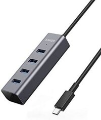 Bộ chia cổng USB C của Anker, Bộ chuyển đổi USB C bằng nhôm với 4 cổng USB 3.0, phù hợp cho MacBook Pro 2018/2017, ChromeBook, XPS, Galaxy S9/S8, v.v.