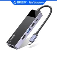 Bộ chia cổng USB C ORICO 5 trong 1 PD 60W/HDMI 4K@ 30Hz/USB-A3.0/USB-A2.0/RJ45 / thích hợp cho Dell Surface HP Lenovo