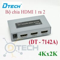 Bộ chia HDMI 1 ra 2 cổng DTECH DT-7142A , Hỗ trợ 4K . Bộ chia DT7142A - Full Box