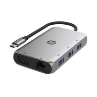Bộ chia/ Hub HP 9 in 1 DHC-TC236 HDMI / VGA / Ethernet RJ45 / 3 x USB-A / Sạc nhanh USB-C / SD / microSD (8G9Q9AA)