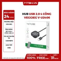 BỘ CHIA HUB USB 2.0 4 CỔNG CÓ HỖ TRỢ NGUỒN NGOÀI VEGGIEG V-U2406