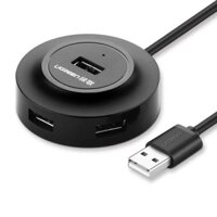Bộ chia Hub USB 2.0*4 Port Hỗ trợ nguồn 5V Micro USB màu Đen UGREEN 20277 CR106
